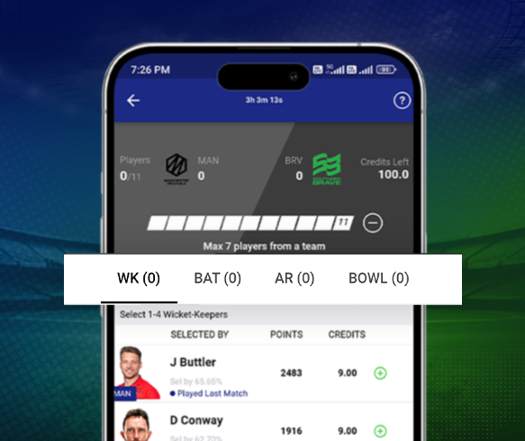 My Master11 SELECT YOUR PLAYING XI